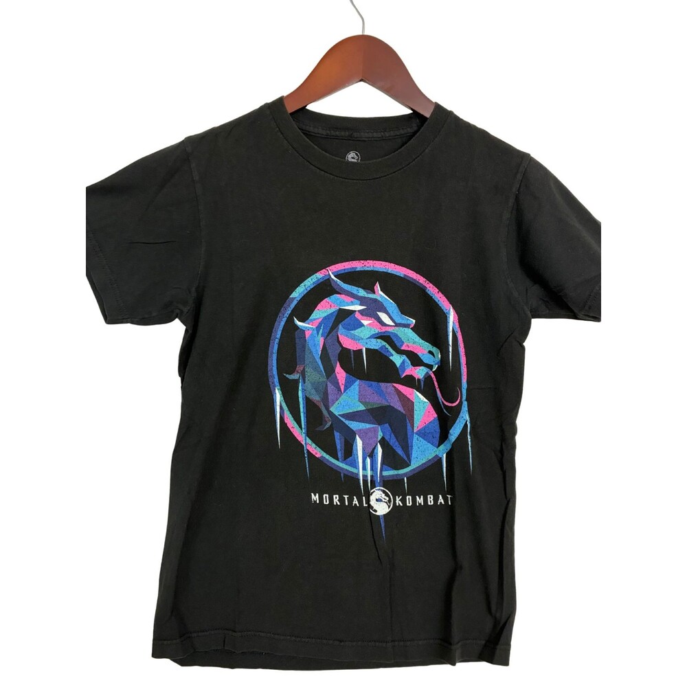 Mortal Kombat 11 T Shirt Small Black Geometric Dragon Logo Video Game Tee